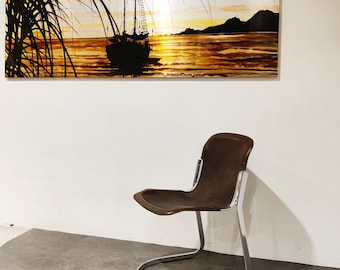Geätzte Metall Wandskulptur, 1970er Jahre - Mid Century Modern Wandkunst - Hollywood Regency Wandkunst