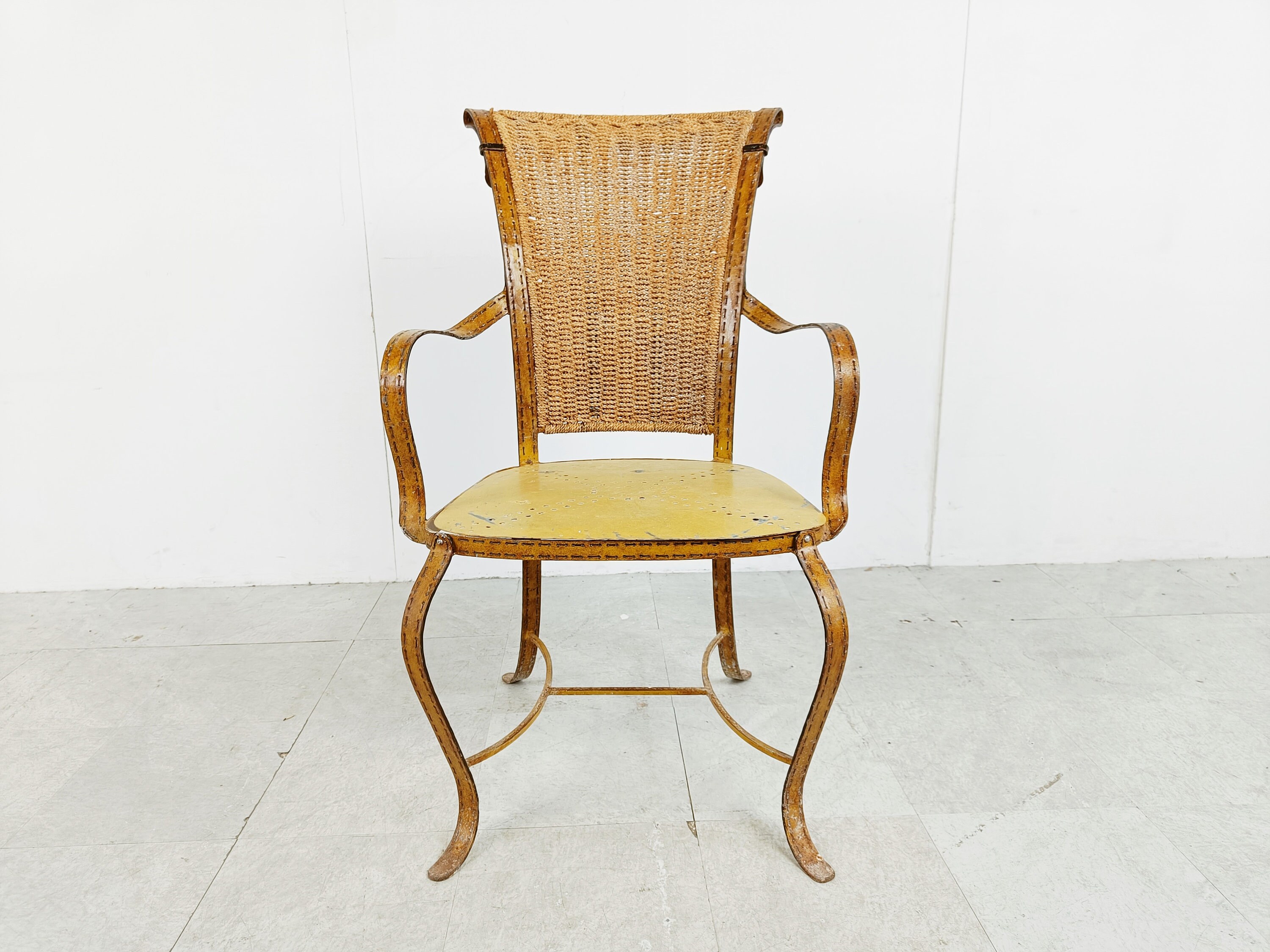 Fauteuil Italien Vintage En Similicuir, Années 1960 - Fauteuil Design Chaise De Jardin Moderne Du Milieu Siècle