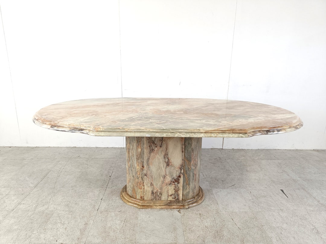 Vintage Marble Dining Table 1970s Large Marble Dining Table - Etsy