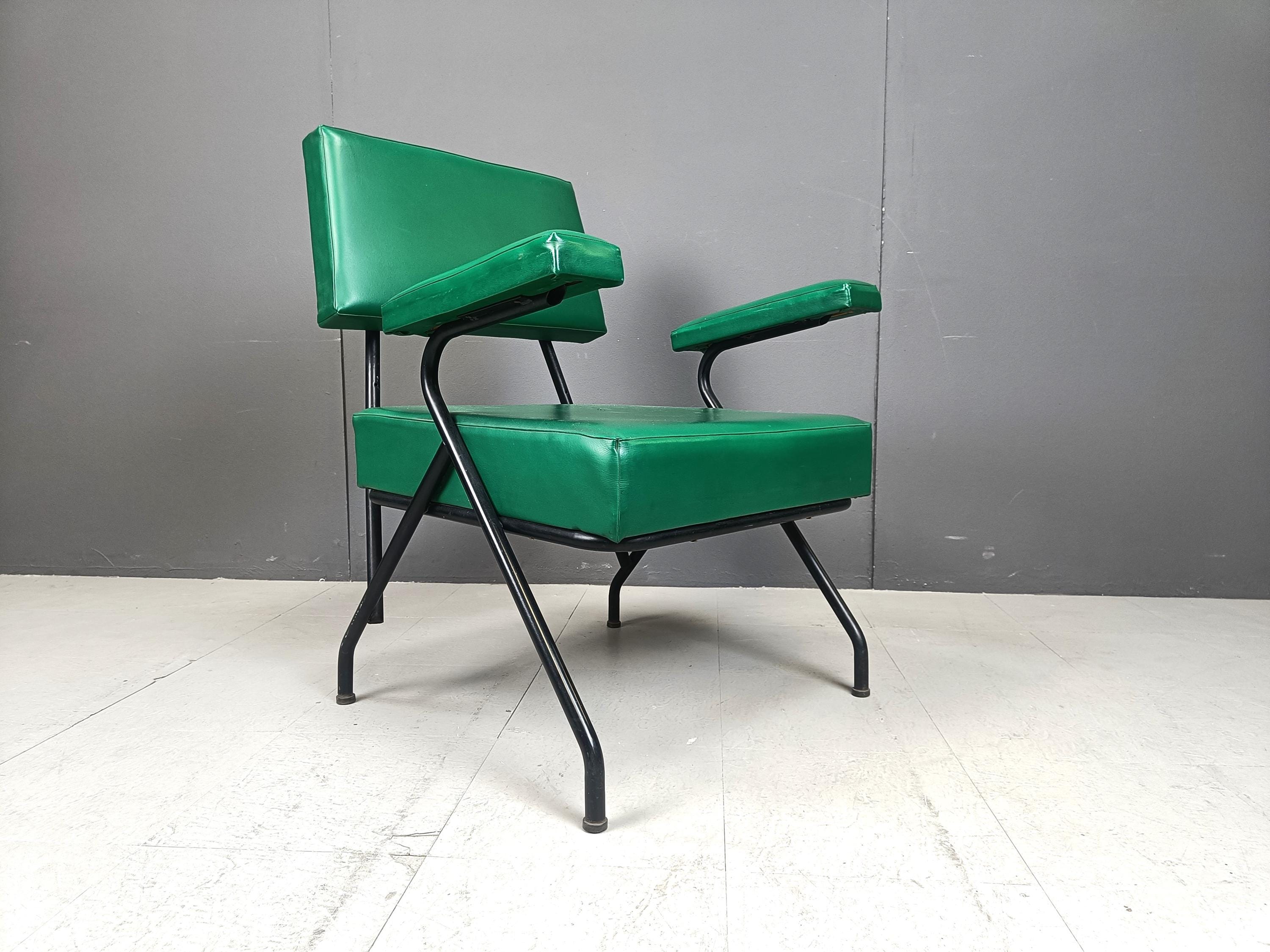 Fauteuil Italien Du Milieu Siècle, Années 1950 - Fauteuil Vintage Chaise Longue Design Industrielle