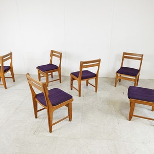 Raphael Chairs by Guillerme and Chambron for Votre Maison, Set of 6 - vintage dining chairs - antique dining chairs - oak dining chairs