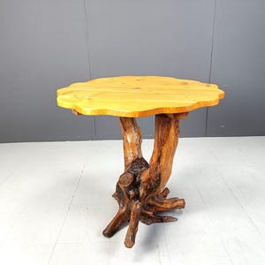 Vintage tree root table, 1960s - vintage wooden table - design table - solid wooden table - brutalist table