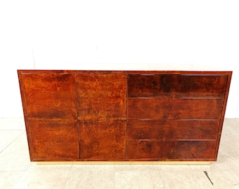 Mid century goatskin sideboard by Aldo tura, 1960s - vintage lacquered sideboard - italian sideboard - aldo tura cabinet