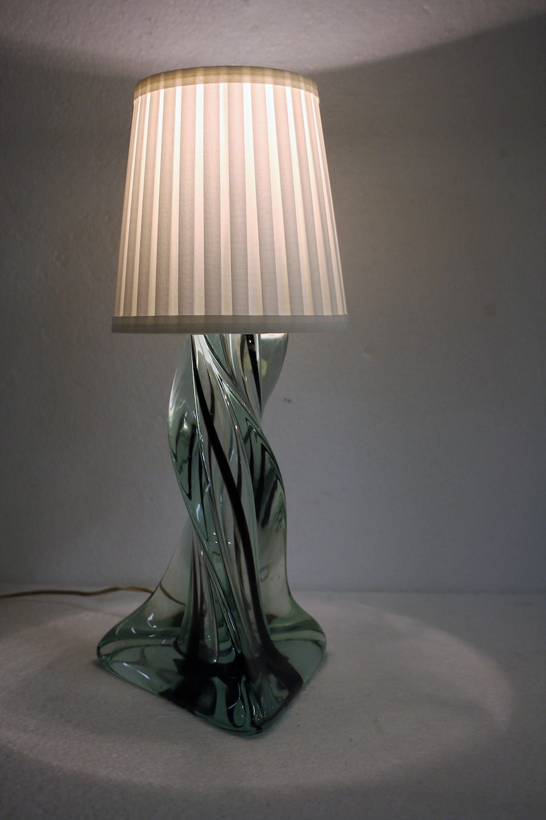green table lamp 1960s crystal table lamp Vintage french crystal table lamp Antique Table Lamp Vintage Table Lamp
