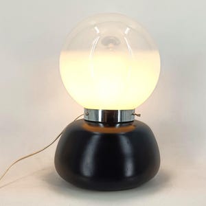Vintage murano glass table lamp by Mazzega, 1960s -  glass table lamp - glass table lamp - vintage table lamp - bedside lamp