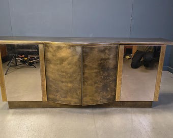 Aparador de latón de Belgochrom, década de 1980 - aparador dorado vintage - aparador vintage grande - aparador estilo Hollywood Regency
