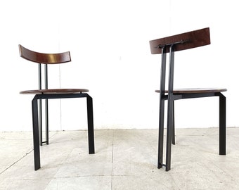 Post modern Zeta dining chairs by Martin Haksteen for Harvink, 1980s - vintage dutch design dining chairs - vintage dining chairs