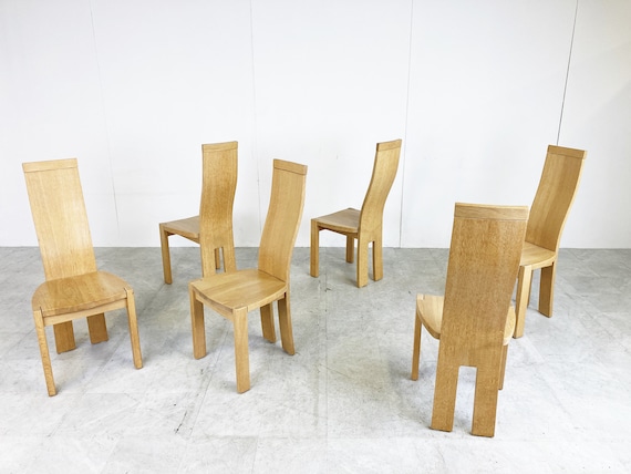 Set of 6 dining chairs by Rob & Dries van den Berghe, 1980s - vintage dining chairs - set of vintage dining chairs