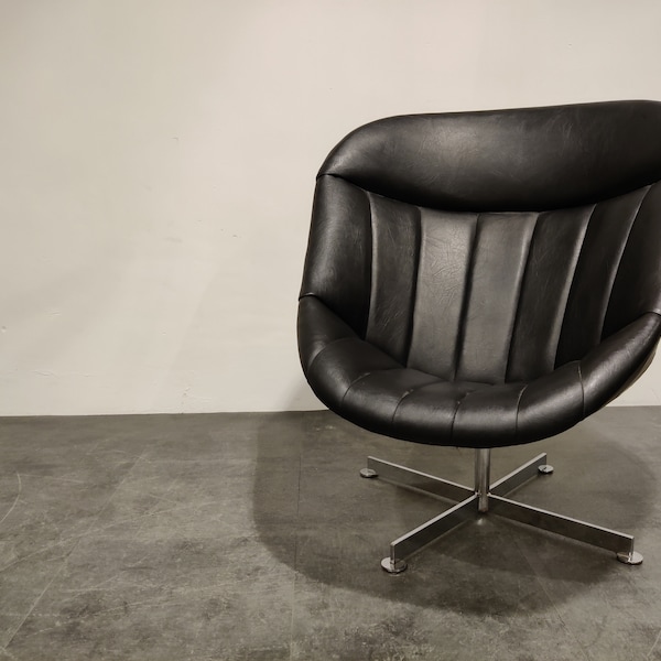 Vintage swivel Chair by Rudolf Wolf for Rohé Noordwolde, 1960s - high back lounge chair - vintage swivel chair