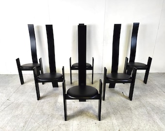 Chaises Golem par Vico Magistretti, ensemble de 6, années 1970 - chaises de salle à manger vintage - chaises de salle à manger du milieu du siècle - chaises de salle à manger italiennes