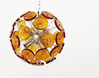 Mid century murano glass sputnik chandelier, 1960s - modernist sputnik chandelier - glass design chandelier