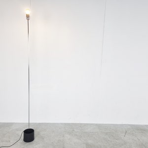 Minimalist italian floor lamp, 1970s - vintage chrome floor lamp - large vintage floor lamp - itailian design floor lamp
