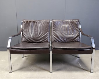 Lädersoffa av Preben Fabricius och Jorgen Kastholm för Walter Knoll, 1960-talet - lädersoffa i mitten av århundradet - vintage vardagsrum