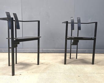 Trix eetkamerstoelen van Karl Friedrich Förster voor KFF, jaren 80, set van 2 - vintage eetkamerstoelen - design eetkamerstoelen - metalen eetkamerstoel