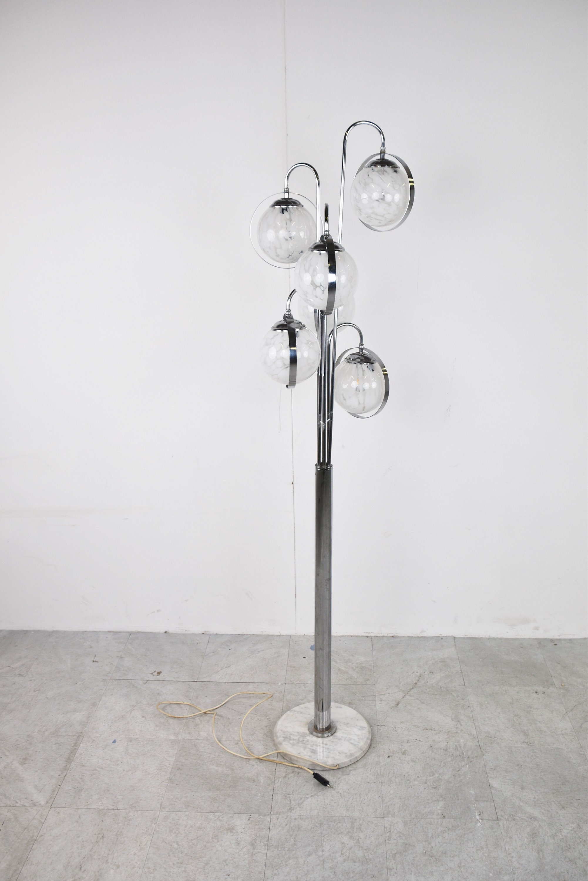 Chrome globe 2024 floor lamp