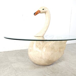 Vintage tesselated swan coffee table, 1980s vintage stone coffee table marble coffee table image 5