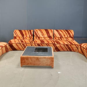 Conjunto de sofás modulares Vela Bassa de Giovanni Offredi para Saporiti, conjunto de 7, década de 1970, sofá modular vintage, conjunto de sofás de diseño vintage