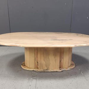 Vintage oval marble coffee table, 1970s - vintage stone coffee table - vintage marble coffee table - vintage italian coffee table