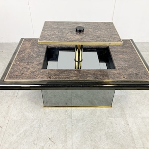Vintage hidden bar coffee by Fedam, 1980s - marble coffee table - dry bar coffee table - coffee table - vintage coffee table