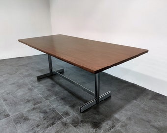 Mesa de comedor de Jules Wabbes para Mobilier Universel, década de 1960 - mesa de comedor modernista - mesa de comedor de mediados de siglo - mesa de jules wabbes