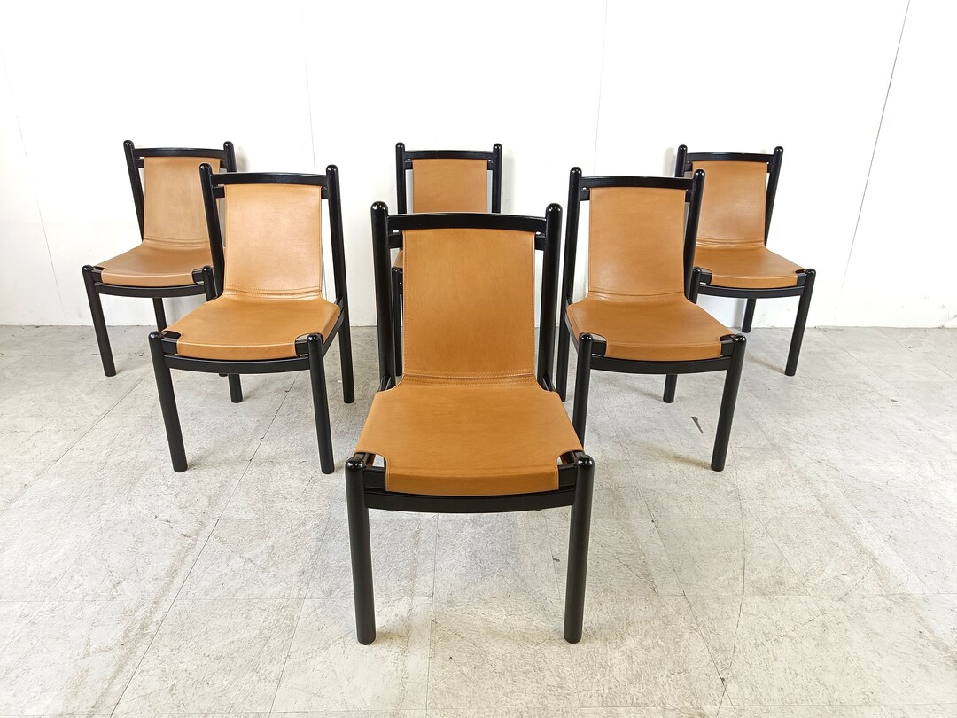 Mid Century Italian Dining Chairs, Italy, 1960's Vintage Italian Dining