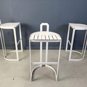 Vintage bar stools by Allmilmö, 1980s, Set of 3 - postmodern bar stools - design bar stools - vintage bar counter