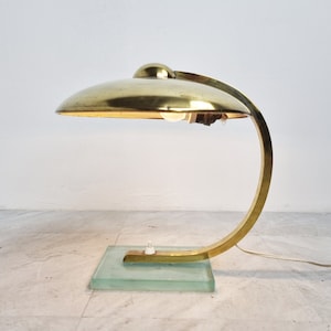 1930s art deco bauhaus brass desk lamp - art deco era - art deco lighting - brass table lamp - bauhaus design table lamp
