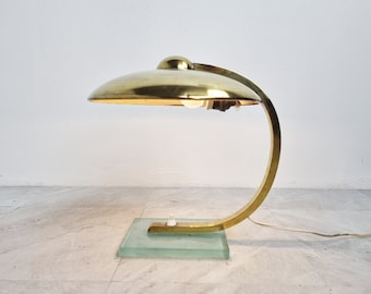 Lámpara de escritorio art déco Bauhaus de latón, década de 1930 - época art déco - iluminación art déco - lámpara de mesa de latón - lámpara de mesa de diseño Bauhaus