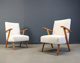Coppia di poltrone olandesi di metà secolo, anni '60 - poltrone lounge vintage - coppia di poltrone - poltrone in tessuto bouclé