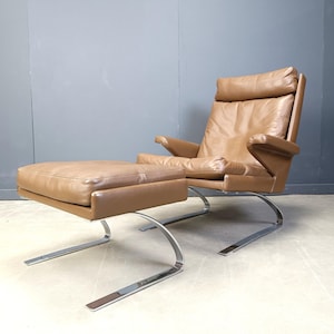 Swing Lounge Chair and Ottoman by Reinhold Adolf and Hans-Jürgen Schräpfer for COR, 1970s - vintage lounge chair - design armchair
