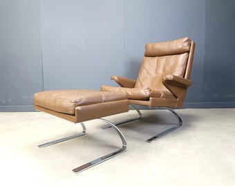 Swing Lounge Chair and Ottoman by Reinhold Adolf and Hans-Jürgen Schräpfer for COR, 1970s - vintage lounge chair - design armchair