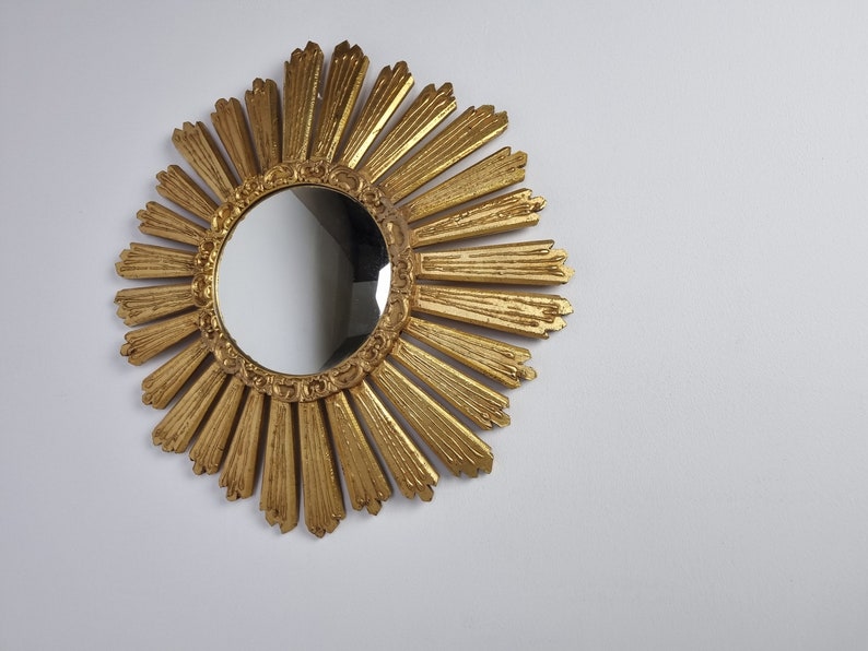 Large Vintage Golden Sunburst Mirror 1960s Gilded Sunburst | Etsy UK