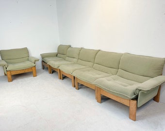 Vintage modular green fabric sofa, 1960s - scandinavian modular sofa - vintage design sofa - vintage leather sofa - design sofa