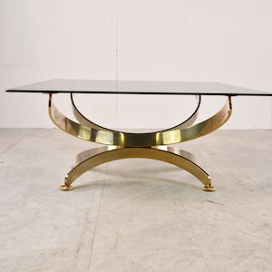 Brass glass 2024 coffee table vintage