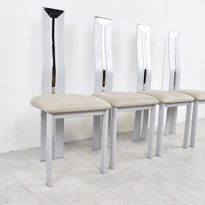 Vintage postmodern dining chairs, 1980s - vintage italian chairs - metal dining chairs - vintage design chairs