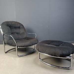 Model 915 Lounge Chair with stool by Carlo de Carli for Cinova, 1970s - vintage design lounge chair - vintage armchair