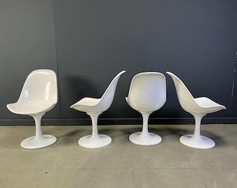 Vintage fiberglass space age tulip dining chairs, set of 4 - 1960s - vintage fiberglass dining chairs - space age design chairs