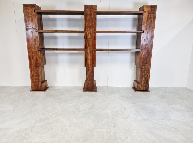 Vintage Brutalist Wall Unit 1960s Vintage Wooden Wall Unit Etsy Canada