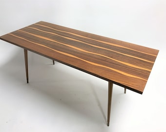 Vintage wooden coffee table, 1950s - mid century modern coffee table - inlaid wooden coffee table - fifties coffee table