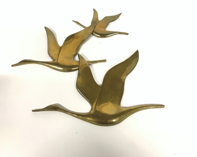 Vintage Copper Bird Sculpture, 1970s Mid Century Modern Brass Bird