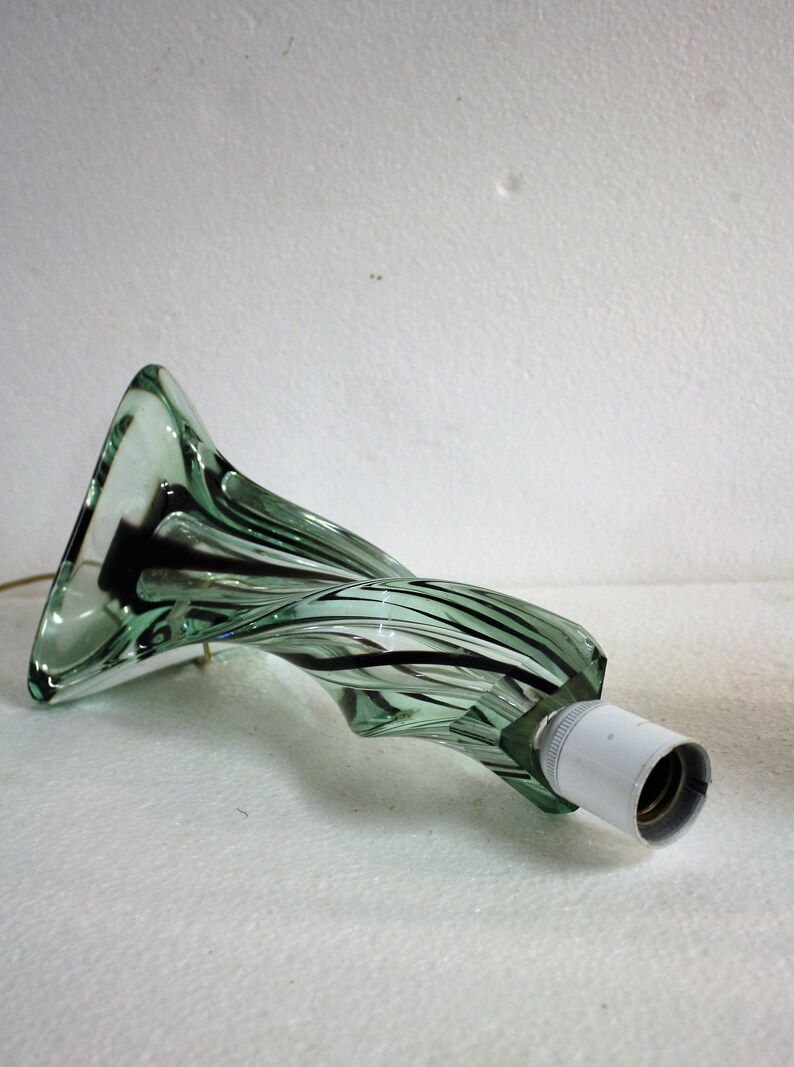 green table lamp 1960s crystal table lamp Vintage french crystal table lamp Antique Table Lamp Vintage Table Lamp