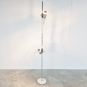 Vintage chrome floor lamp by Reggiani, 1970s  - vintage floor lamp - italian floor lamp - mid century floor lamp