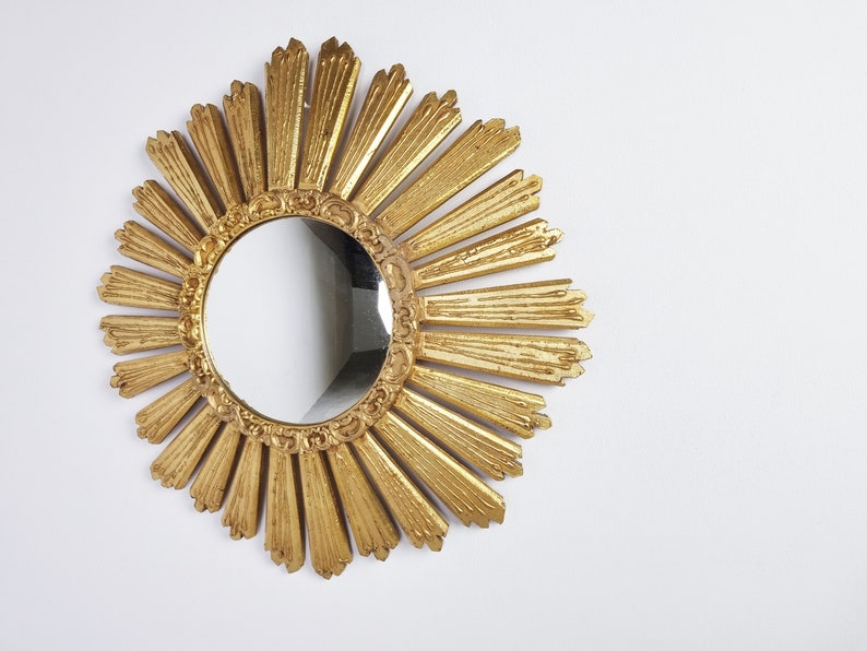 Large Vintage Golden Sunburst Mirror 1960s Gilded Sunburst | Etsy UK