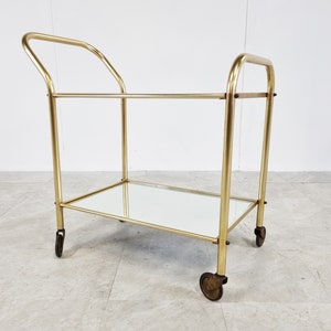 Brass drinks  trolley, 1960s - hollywood regency trolley - mid century serving cart - vintage drinks trolley