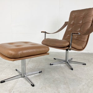 Mid century lounge chair by Geoffrey Harcourt, 1960s - vintage lounge chair - vintage armchair - leather armchair