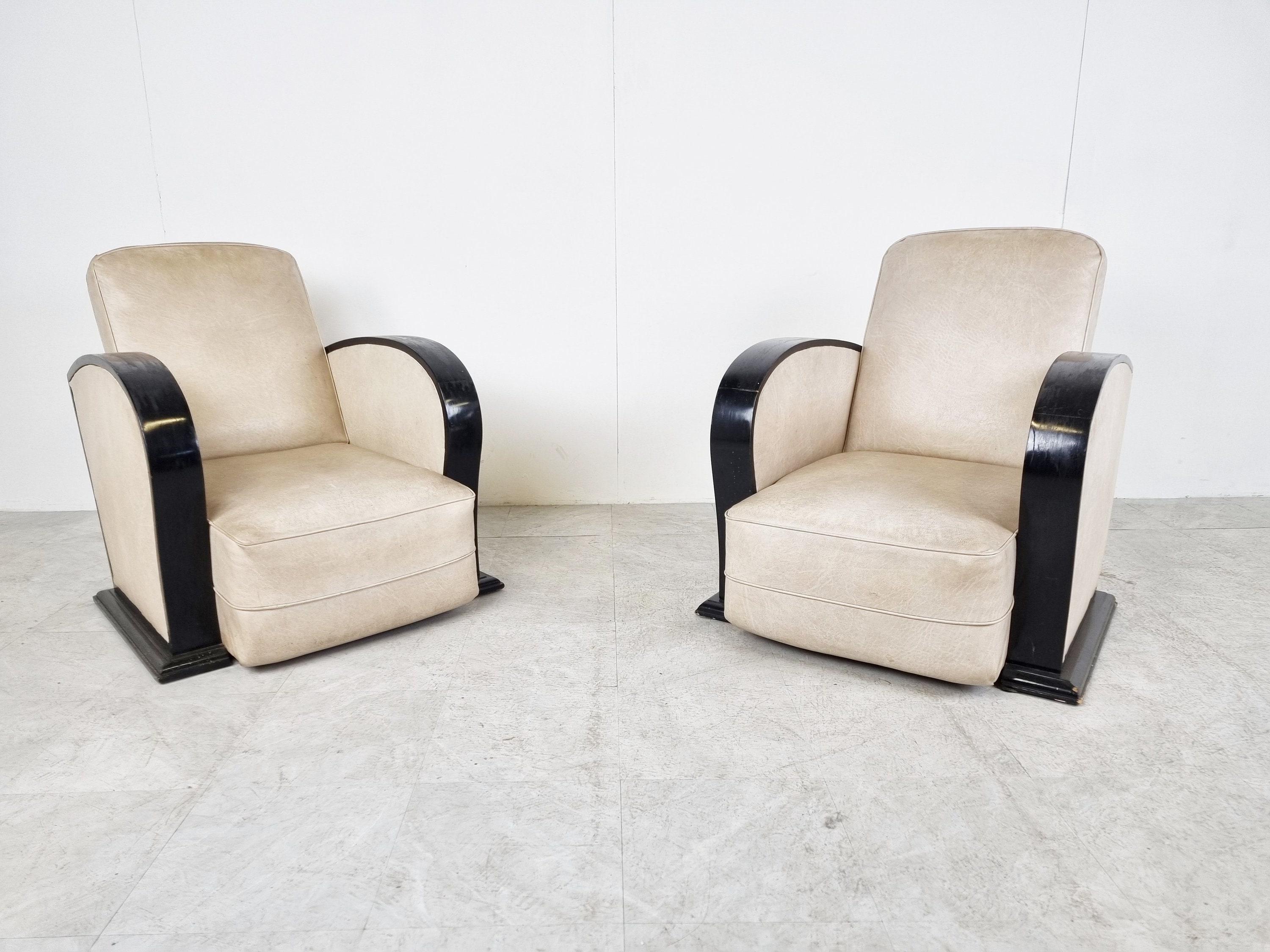 Pair Of Art Deco Armchairs 1930S Antique Armchairs - Etsy Uk