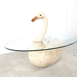 Vintage tesselated swan coffee table, 1980s vintage stone coffee table marble coffee table image 4