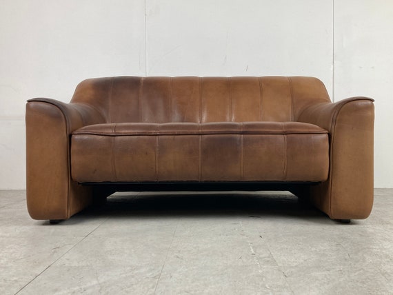 De Sede DS44 Sofa 1960s Mid Century Modern Leather Sofa Vintage