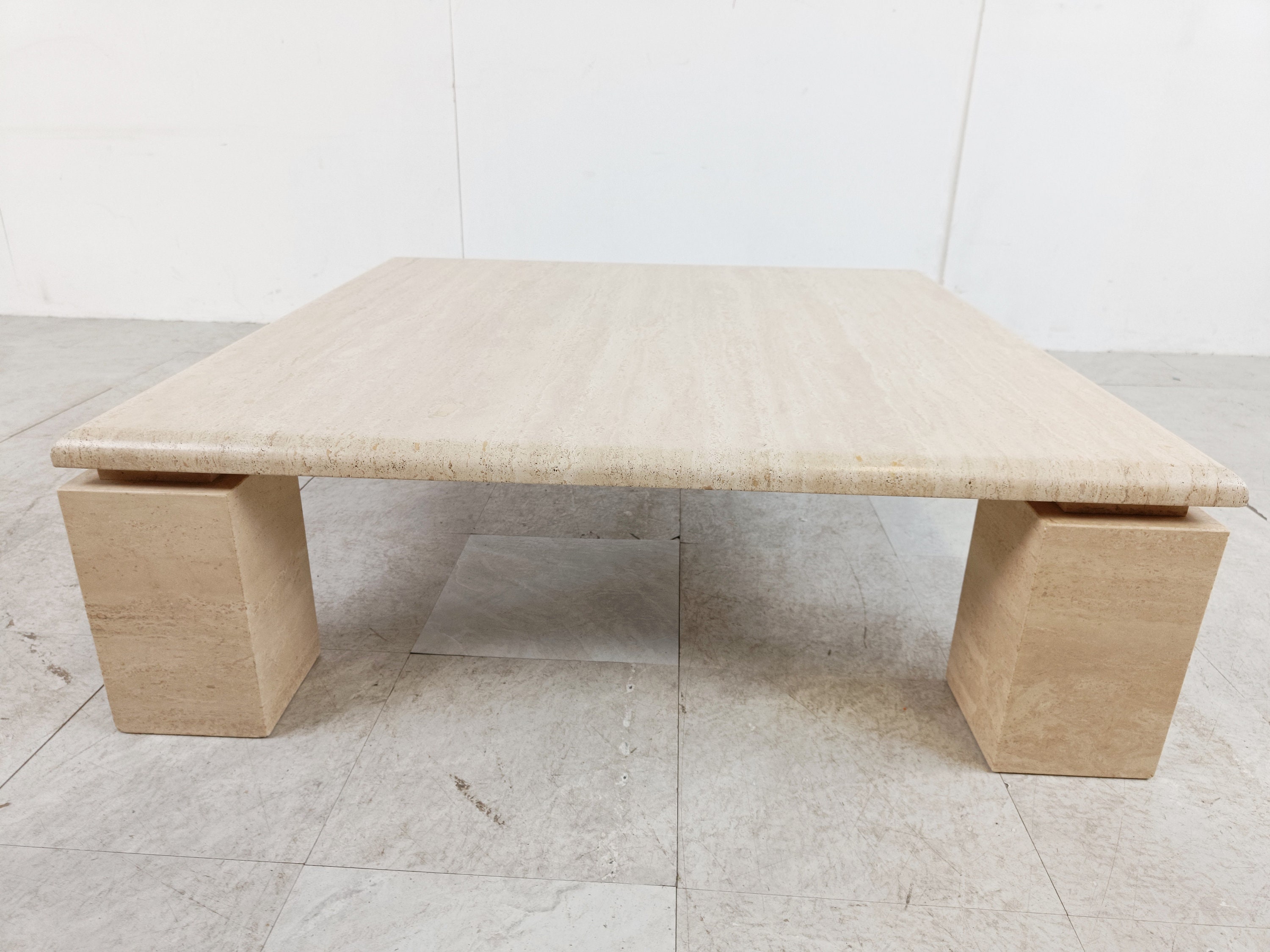 Travertine coffee table vintage deals