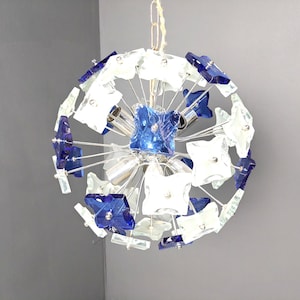Mid century glass sputnik chandelier, 1970s - glass sputnik chandelier - vintage sputnik chandelier - italian glass sputnik chandelier